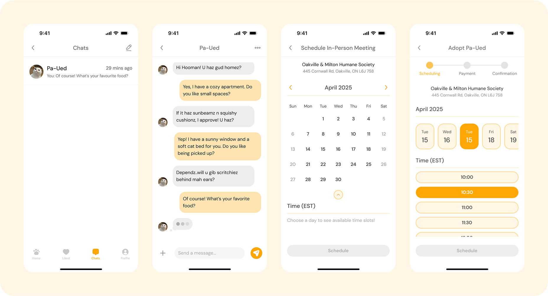 Sample Snuggle screens